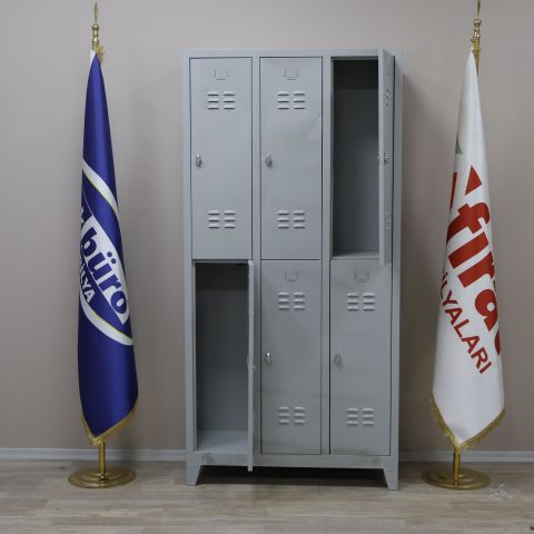6'lı Çelik Soyunma Dolabı (Eko 6'lı)