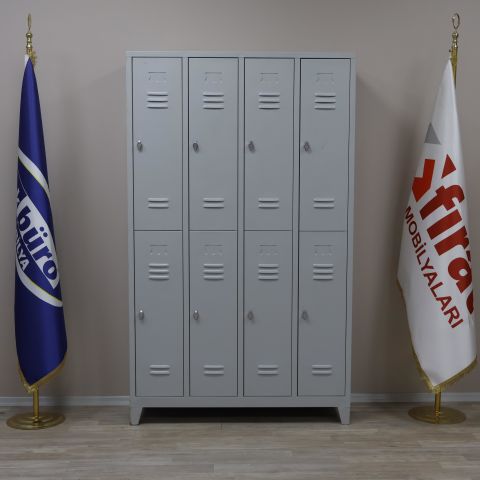 Sekizli Çelik Personel Soyunma Dolabı
