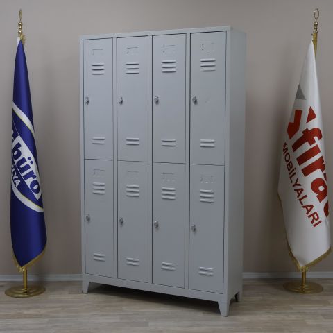 Sekizli Çelik Personel Soyunma Dolabı
