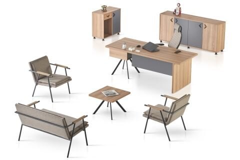 Grid executive suite with seating group