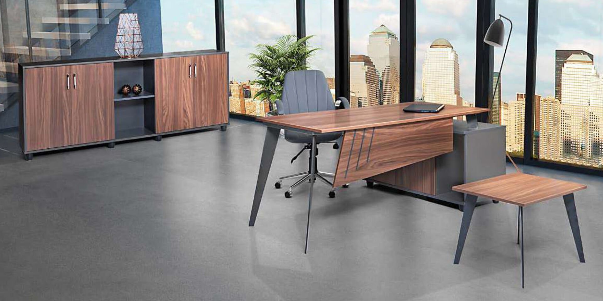 طقم مكتب تنفيذي من أكبورو بلاك إيتا بدون مقعد