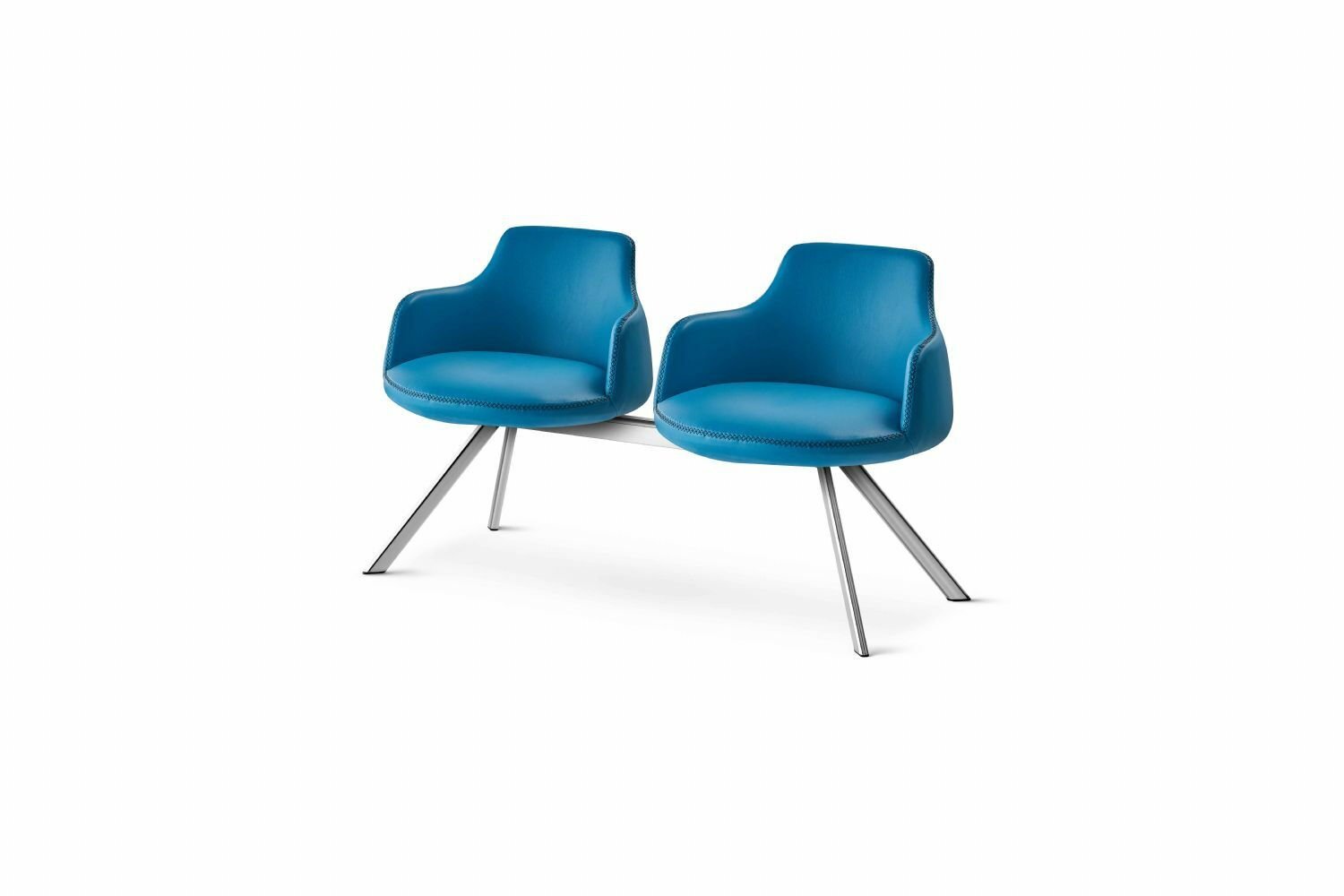 2-seater chrome waiting chair