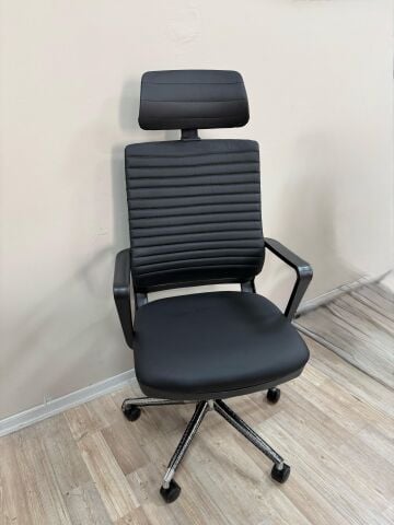 Akburo Ofis Power Derili  Şef Koltuğu Krom Ayak