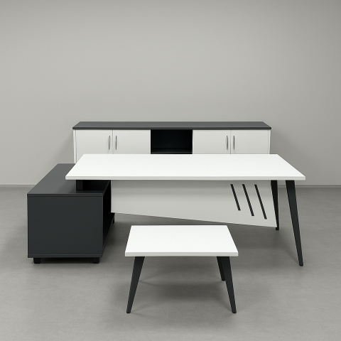 Akburo Black Eta Masa Takımı Power Fileli Koltuk Takımı İle Set