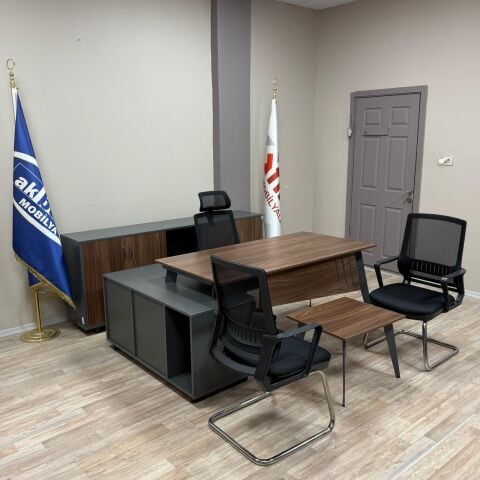 Akburo Black Eta Masa Takımı Power Fileli Koltuk Takımı İle Set