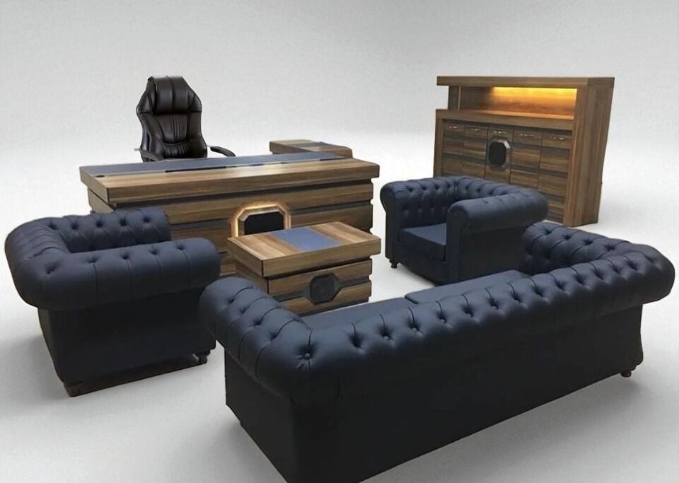 Akburo Baron Executive Office Set Modelle mit Chester Sitzgruppe