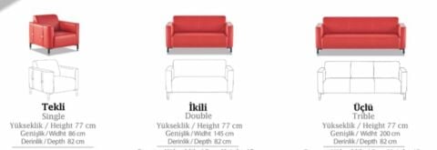 Adel 3'lü oturma grubu