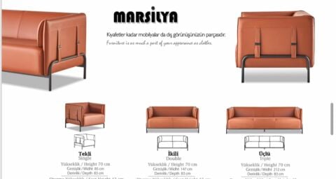 Marsilya 3'lü oturma grubu