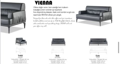 Vienna 3'lü oturma grubu