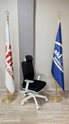 Akburo Ofis Greta Beyaz İskelet Müdür Koltuğu