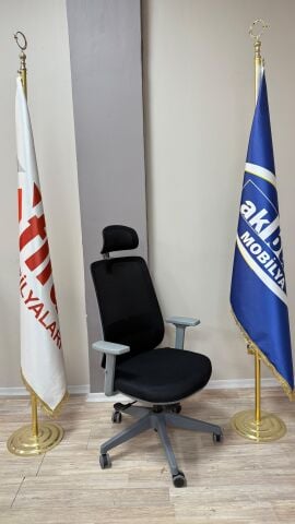 Akburo Ofis Mabel Gri Müdür Koltuğu