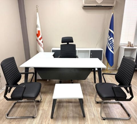 Akburo Maze Masa Takımı Power Derili Koltuk Takımı İle Set