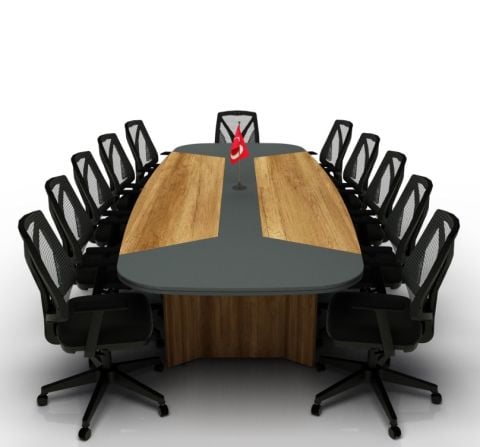 Akburo Ofis Üç Derili Toplantı Masaları