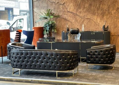 Akburo Ofis Gold makam takımı oturma grubu dahil