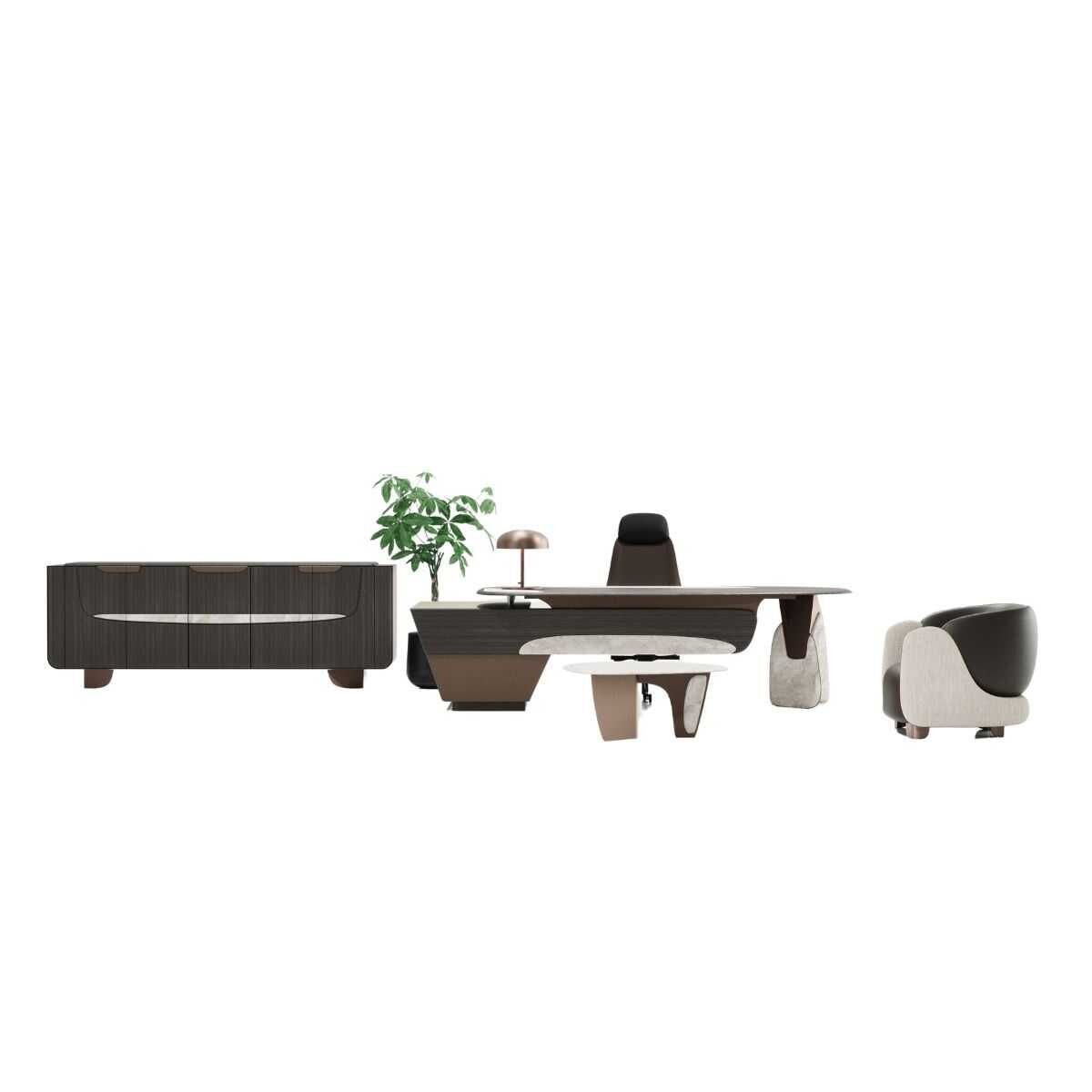 طقم مكتب تنفيذي من أكبورو أوفيس فلو بدون مقعد