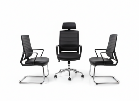 Akburo Office Power Leather Sofa Set