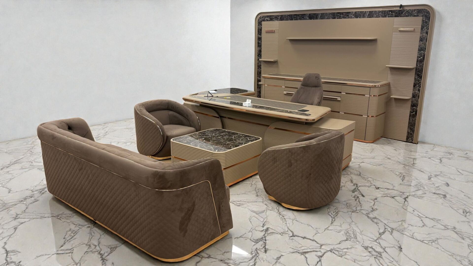 Akburo Excelance Krem Makam Takımı Full Set