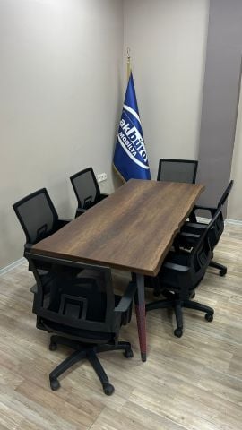 Akburo Ofis Kütük Toplantı Masası Koltuklar Dahil Set
