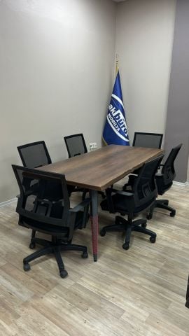 Akburo Ofis Kütük Toplantı Masası Koltuklar Dahil Set