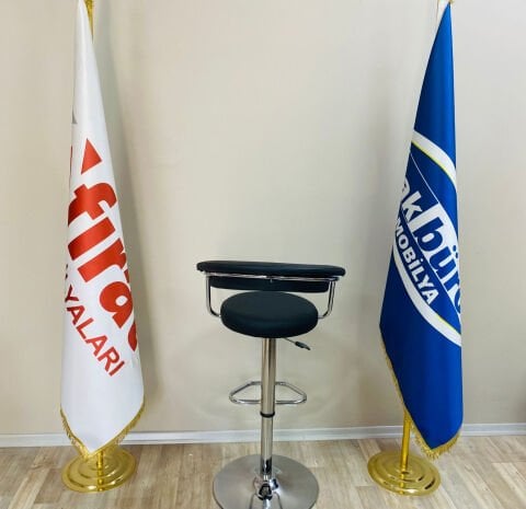 Galleria Bar Sandalyesi Siyah Krom Ayak