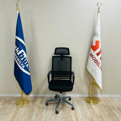 Akburo Ofis Power Fileli Şef Koltuğu Krom Ayak