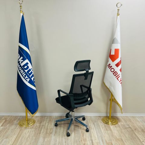 Akburo Ofis Power Fileli Şef Koltuğu Krom Ayak