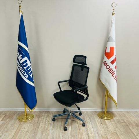 Akburo Ofis Power Fileli Şef Koltuğu Krom Ayak