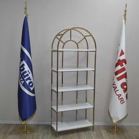 Akburo Ofis Dekor Raf Gold-Beyaz