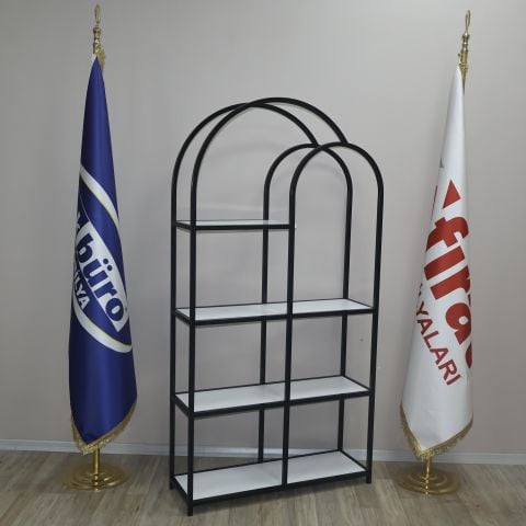 Akburo Ofis Dekor Raf Siyah-Beyaz