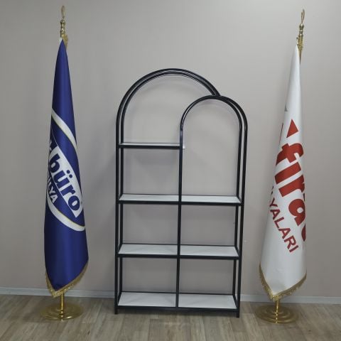 Akburo Ofis Dekor Raf Siyah-Beyaz