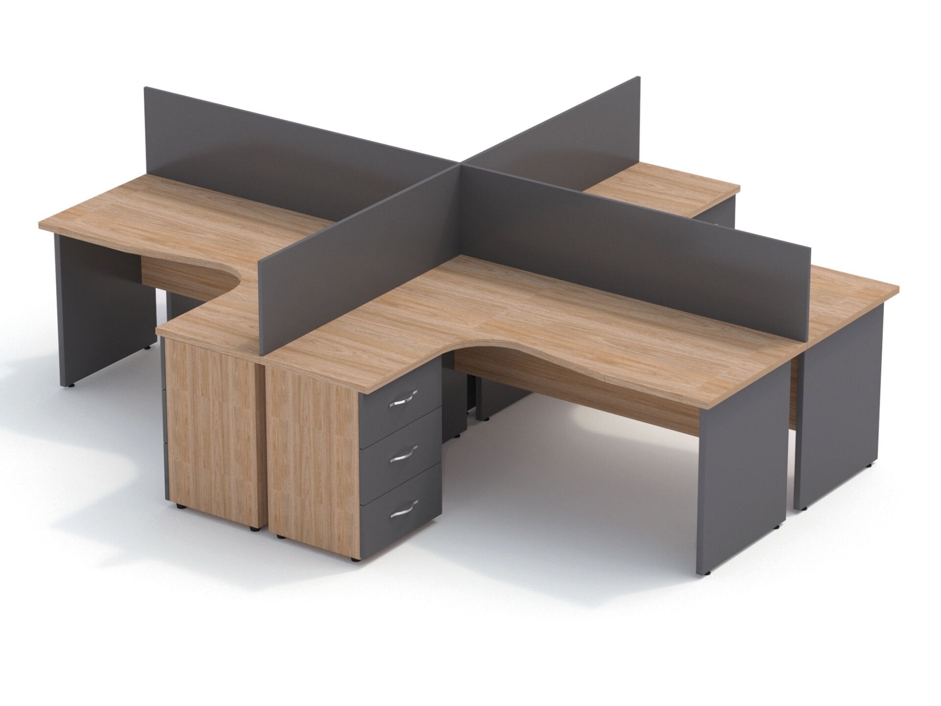 Akburo Micro Work 4'Lü Çalışma Masası