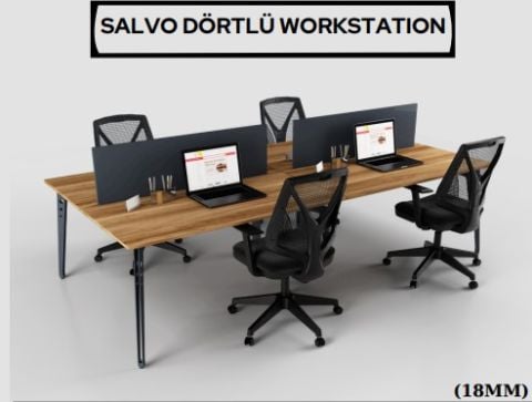 Akburo Salvo Dörtlü Çalışma Masası