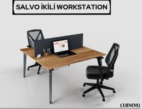 Akburo Salvo İkili Çalışma Masası