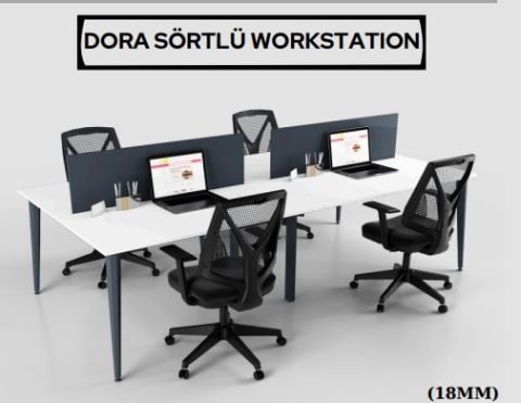 Akburo Dora Dörtlü Çalışma Masası