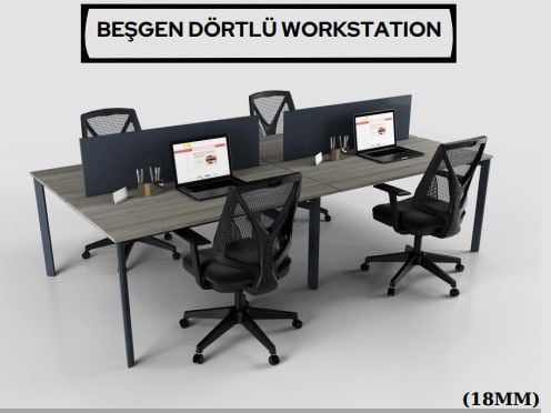 Akburo Beşgen Dörlü Çalışma Masası