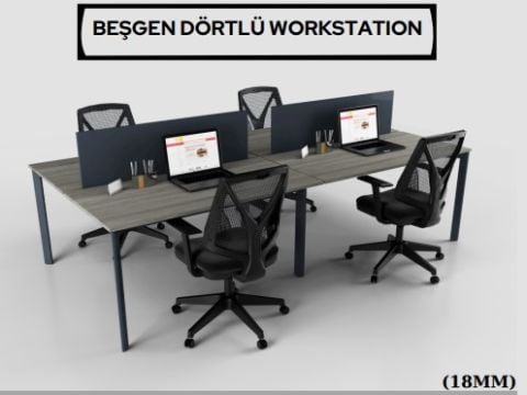 Akburo Beşgen Dörlü Çalışma Masası