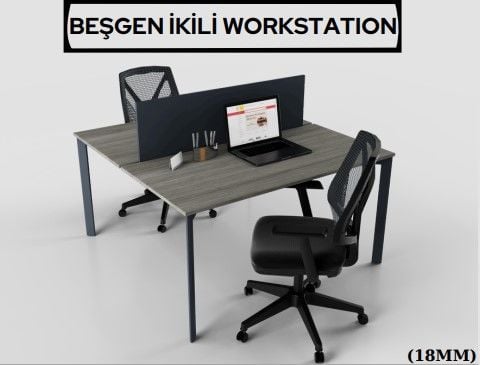 Akburo Beşgen İkili Çalışma Masası