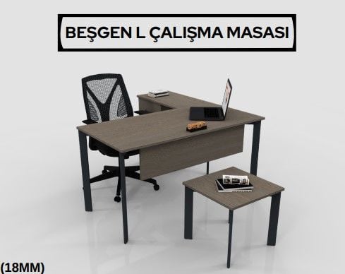 Akburo Beşgen L Çalışma Masası 120 cm