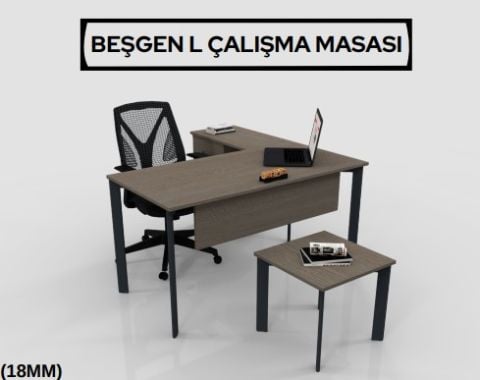 Akburo Beşgen L Çalışma Masası 120 cm
